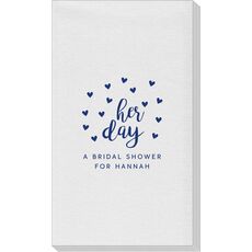 Confetti Hearts Her Day Linen Like Guest Towels
