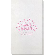 Confetti Hearts Sweet Sixteen Bamboo Luxe Guest Towels