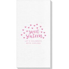 Confetti Hearts Sweet Sixteen Deville Guest Towels