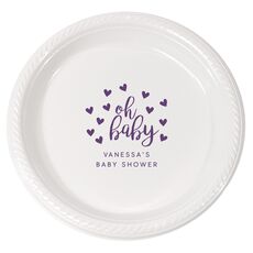 Confetti Hearts Oh Baby Plastic Plates