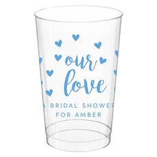 Confetti Hearts Our Love Clear Plastic Cups
