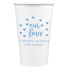 Confetti Hearts Our Love Paper Coffee Cups