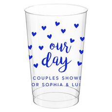 Confetti Hearts Our Day Clear Plastic Cups