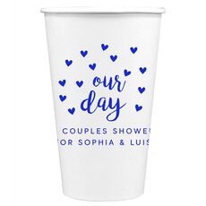 Confetti Hearts Our Day Paper Coffee Cups