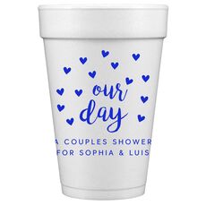 Confetti Hearts Our Day Styrofoam Cups