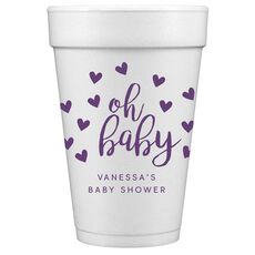 Confetti Hearts Oh Baby Styrofoam Cups