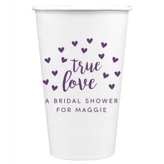Confetti Hearts True Love Paper Coffee Cups