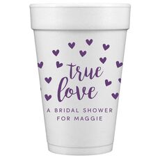 Confetti Hearts True Love Styrofoam Cups