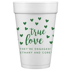 Confetti Hearts True Love Styrofoam Cups