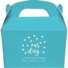 Confetti Hearts Our Day Gable Favor Boxes