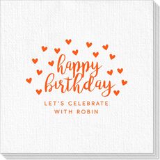 Confetti Hearts Happy Birthday Deville Napkins
