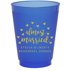 Confetti Hearts Almost Married Colored Shatterproof Cups