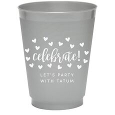 Confetti Hearts Celebrate Colored Shatterproof Cups