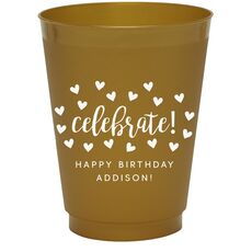 Confetti Hearts Celebrate Colored Shatterproof Cups