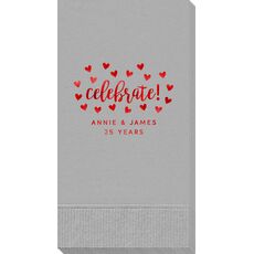 Confetti Hearts Celebrate Guest Towels