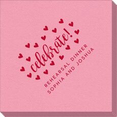 Confetti Hearts Celebrate Linen Like Napkins