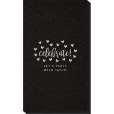 Confetti Hearts Celebrate Linen Like Guest Towels