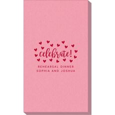 Confetti Hearts Celebrate Linen Like Guest Towels