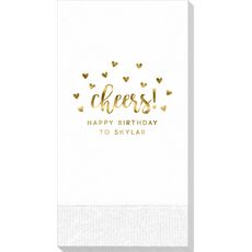 Confetti Hearts Cheers Guest Towels