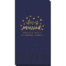 Confetti Hearts Almost Married Guest Towels