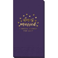 Confetti Hearts Almost Married Guest Towels