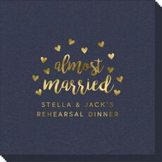 Confetti Hearts Almost Married Linen Like Napkins