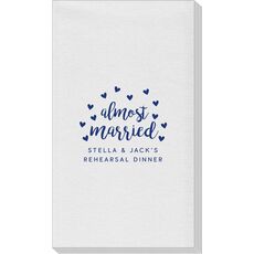 Confetti Hearts Almost Married Linen Like Guest Towels