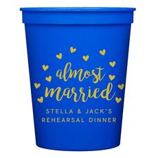 Confetti Hearts Almost Married Stadium Cups