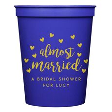 Confetti Hearts Almost Married Stadium Cups