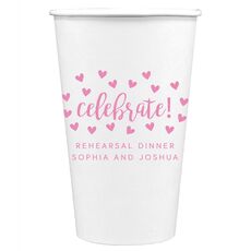 Confetti Hearts Celebrate Paper Coffee Cups