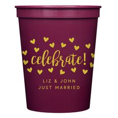 Confetti Hearts Celebrate Stadium Cups