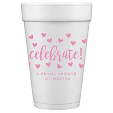 Confetti Hearts Celebrate Styrofoam Cups