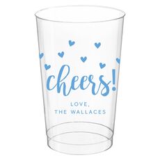 Confetti Hearts Cheers Clear Plastic Cups