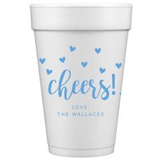 Confetti Hearts Cheers Styrofoam Cups