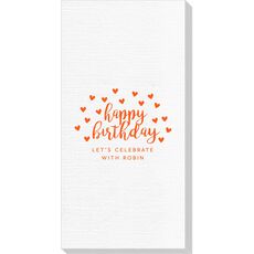Confetti Hearts Happy Birthday Deville Guest Towels