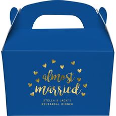 Confetti Hearts Almost Married Gable Favor Boxes