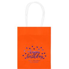 Confetti Hearts Happy Birthday Mini Twisted Handled Bags