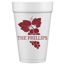 Wine Grapes Styrofoam Cups