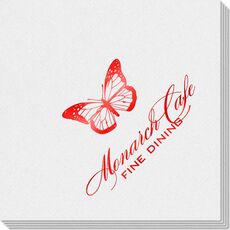 Magnificent Monarch Butterfly Linen Like Napkins