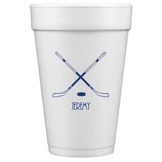 Double Hockey Sticks Styrofoam Cups