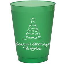 Decorative Christmas Tree Colored Shatterproof Cups