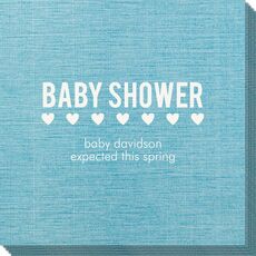 Baby Shower with Hearts Bamboo Luxe Napkins