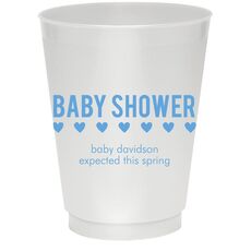 Baby Shower with Hearts Colored Shatterproof Cups