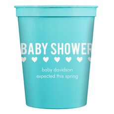 Baby Shower with Hearts Stadium Cups