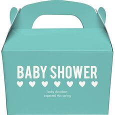 Baby Shower with Hearts Gable Favor Boxes
