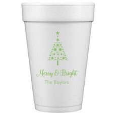 Starred Christmas Tree Styrofoam Cups