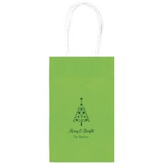 Starred Christmas Tree Medium Twisted Handled Bags