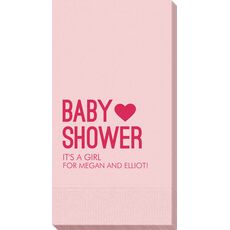 Baby Shower with Heart Guest Towels