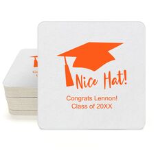 Nice Hat Square Coasters