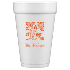 Floral Design Styrofoam Cups
